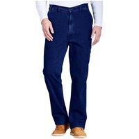 Chums Men's High-Rise Denim Elasticated Waist Stretch Fabric Cotton Jeans in Dark Blue | Size: 44L