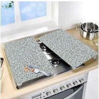 Chums Set Of 2 Universal Gas Electric Induction Hob Stove Covers Chopping in Grey