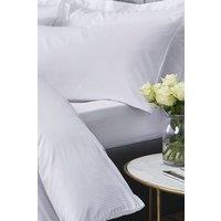 Catherine Lansfield 'Satin Stripe 300 Thread Count' 30cm Depth Sheets in White | Size: Super King Fitted