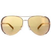Michael Kors Women's Aviator Polished Rose Gold Rose Gold Mirror Sunglasses