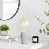 FurnitureboxUK Kayla Industrial Grey Concrete & Smoked Glass Table Lamp