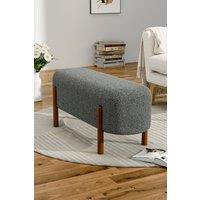 Grey Contemporary Sherpa Upholstered Bench