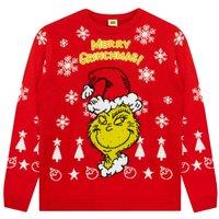 The Grinch Men's Christmas Jumper in Red | Size: Large