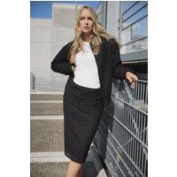 Long Tall Sally Women's Tall Lace Pencil Skirt in Black | Size: 14