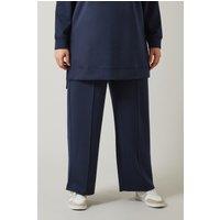 Evans Women's Wide Leg Joggers in Dark Navy | Size: 16