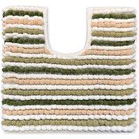 Allure Bath Fashions Striped Chunky Bobble Pedestal Toilet Mat in Green