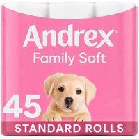 Andrex 'Toilet Rolls' x45 Gentle Clean Fragrance-Free 2 Ply Toilet Paper in White
