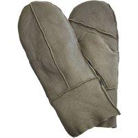 Infinity Leather Genuine Real Sheepskin Leather Mittens Warm Gloves in Olive | Size: Large