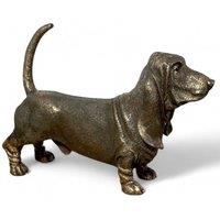 Animal Crackers Basset Hound Dog Figurine In Solid Cold Cast Bronze, Quality Dog Lover Home Decoration in Bronze