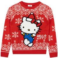 Hello Kitty Girl's Christmas Jumper in Red | Size: 3-4 Years