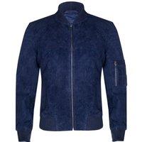 Infinity Leather Men's Goat Suede MA-1 Bomber Jacket-Auckland in Navy | Size: 3XL