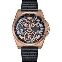 Heritor Automatic Men's Romero Leather-Band Watch in Rose Gold
