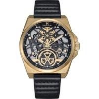 Heritor Automatic Men's Romero Leather-Band Watch in Gold