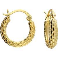 Harfi Women's Elegant Gold Plated Basket Weave Hoop Earrings
