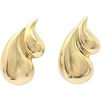 Harfi Women's Statement Dual Tear Drop Gold Pated Earrings