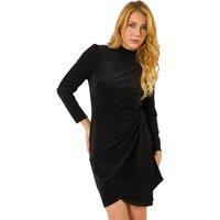 Dusk Velvet High Neck Stud Bodycon Dress