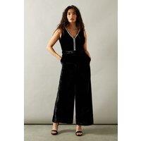 Occasion Velvet Pearl Embellished Jumpsuit