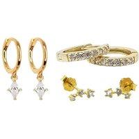 Harfi Women's Diamond April Birthstone Earrings Gift Set For Her in Gold