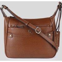'Classico Napoli' Real Leather Top Zip Crossbody Bag