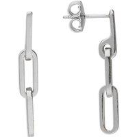 Harfi Women's Paperclip link chain everyday drop sterling silver earrings