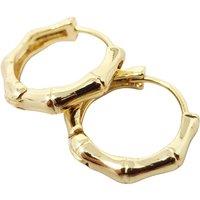 Harfi Women's Gold Plated Bamboo Everyday Huggie Earrings