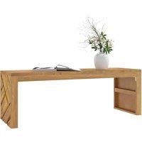 Berkfield Home Coffee Table 110x35x38 cm Solid Wood Teak in Brown | Size: 110 x 35 x 38 cm