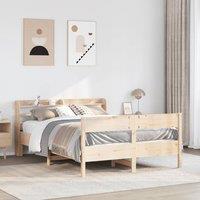Berkfield Home Bed Frame without Mattress 140x200 cm Solid Wood Pine in Brown