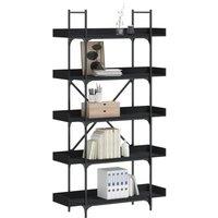 Berkfield Home Bookcase 5-Tier Black 100x33x180.5 cm Engineered Wood