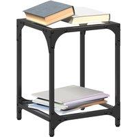 Coffee Tables with Transparent Glass Top 2 pcs 30x30x40 cm Steel