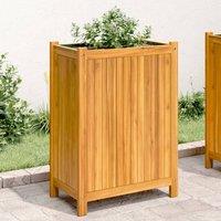 Berkfield Home Garden Planter with Liner 54x31x75 cm Solid Wood Acacia in Brown | Size: 54 x 31 x 75 cm