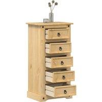 Berkfield Home Bedside Cabinet Corona 53x39x103 cm Solid Wood Pine in Brown | Size: 53 x 39 x 103 cm