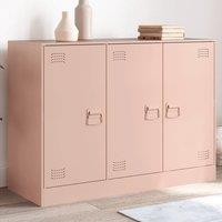 Berkfield Home Sideboard Pink 99x39x73 cm Steel | Size: 99 x 39 x 73 cm