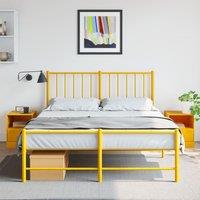 Berkfield Home Bedside Cabinets 2 pcs Mustard Yellow 34.5x39x44 cm Steel