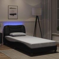 Berkfield Home Bed Frame with LED without Mattress Black 90x190 cm Single