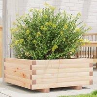 Berkfield Home Garden Planter 60x60x26.5 cm Solid Wood Pine in Brown