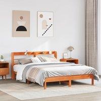 Berkfield Home Bed Frame without Mattress Wax Brown 140x200 cm Solid Wood Pine