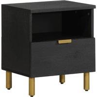 Berkfield Home Bedside Cabinet Black 40x33x46 cm Engineered Wood | Size: 40 x 33 x 46 cm