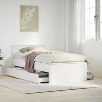 Berkfield Home Bed Frame without Mattress with Headboard White 90x200 cm Solid Wood Pine