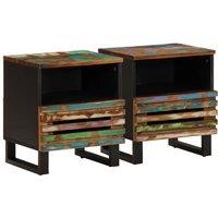 Berkfield Home Bedside Cabinets 2 pcs 40x33x46 cm Solid Wood Reclaimed in Brown | Size: 40 x 33 x 46 cm