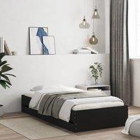 Berkfield Home Bed Frame with Drawers without Mattress Black 90x190 cm Single