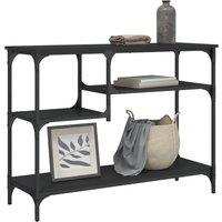 Berkfield Home Console Table with Shelves Black 100x35x75 cm | Size: 100 x 35 x 75 cm