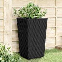 Berkfield Home Garden Planters 2 pcs Black 32.5x32.5x57 cm PP