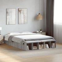 Bed Frame without Mattress Grey Sonoma 135x190 cm Double