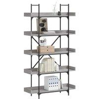 Berkfield Home Bookcase 5-Tier Grey Sonoma 100x33x180.5 cm Engineered Wood