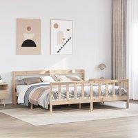 Berkfield Home Bed Frame without Mattress 200x200 cm Solid Wood Pine in Brown