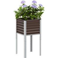 Garden Planter Brown 45x45x88 cm Steel