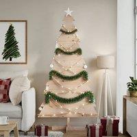 Berkfield Home Wooden Christmas Tree for Decoration 180 cm Solid Wood Pine in Brown