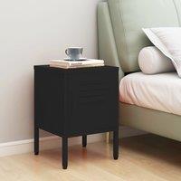 Berkfield Home Nightstand Black 35x35x51 cm Steel | Size: 35 x 35 x 51 cm