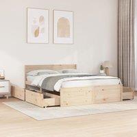 Berkfield Home Bed Frame without Mattress 140x200 cm Solid Wood Pine in Brown