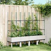 Berkfield Home Garden Planter with Trellis White 160x40x142.5 cm PP